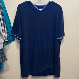 Navy blue v neck t shirt size L